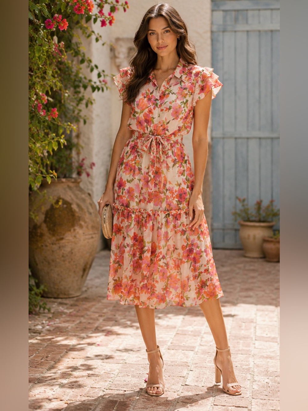 Misa Los Angeles Viola Dress Palmarei Blooms Chiffon - NWT